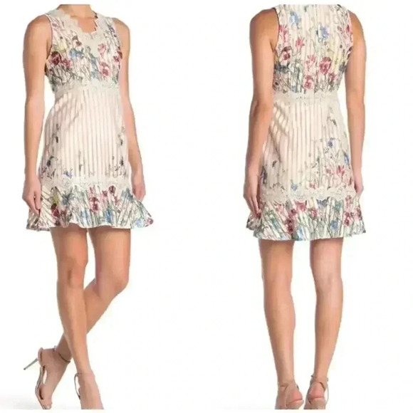 Foxiedox Meadow Floral Stripe Mini Dress - Picture 1 of 15